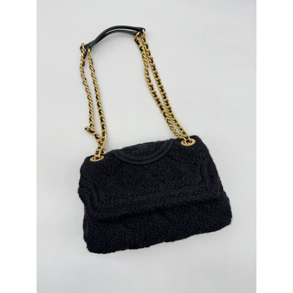 TORY BURCH Fleming soft bouclé tweed small convertible crossbody bag -Black - Picture 6 of 14